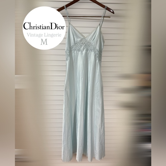 Christian Dior Light green Lace Satin Chemise - Picture 1 of 17